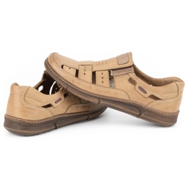 Olivier Scarpe da uomo, in pelle traforata 601 per l'estate beige 7