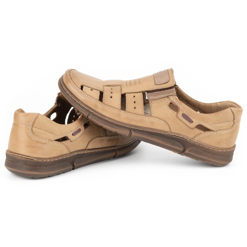 Olivier Scarpe da uomo, in pelle traforata 601 per l'estate beige 7
