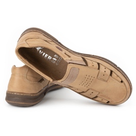 Olivier Scarpe da uomo, in pelle traforata 601 per l'estate beige 6