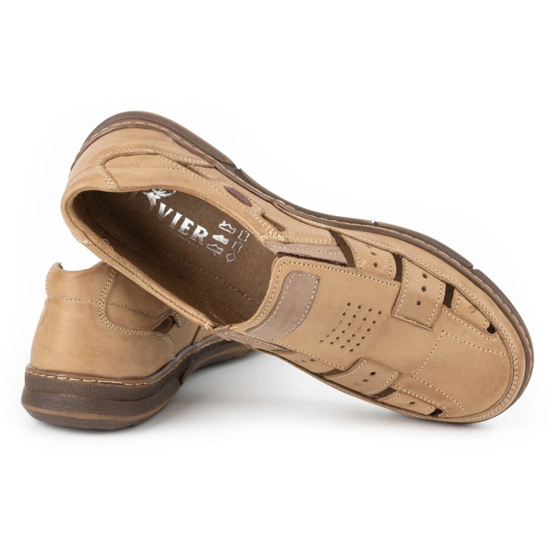 Olivier Scarpe da uomo, in pelle traforata 601 per l'estate beige 6