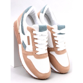 Sneakers sportive da donna, bianche e beige bianco 5