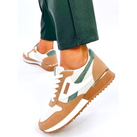Sneakers sportive da donna, bianche e beige bianco 3