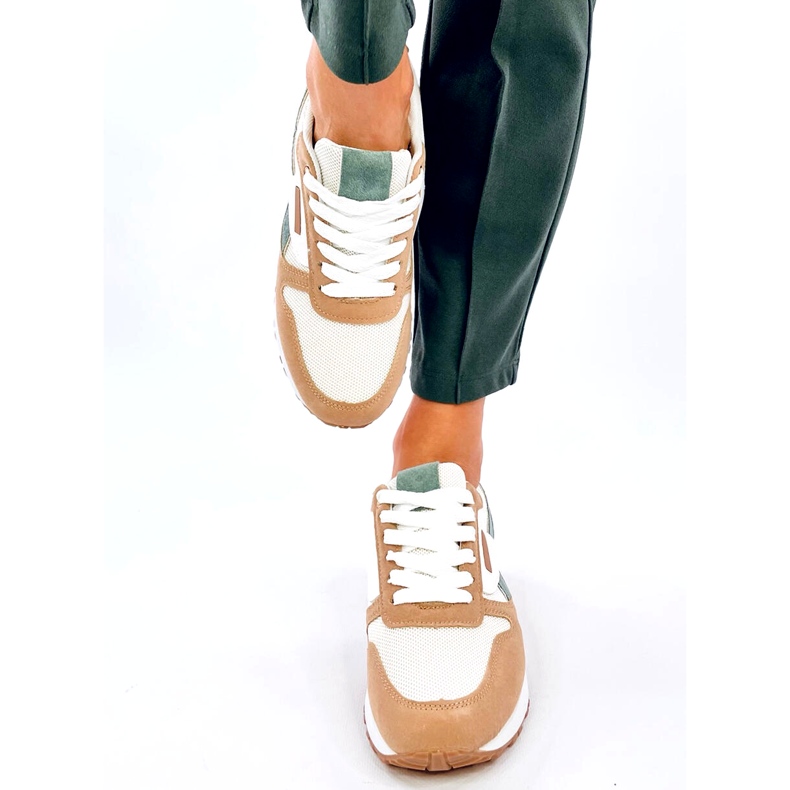 Sneakers sportive da donna, bianche e beige bianca 1