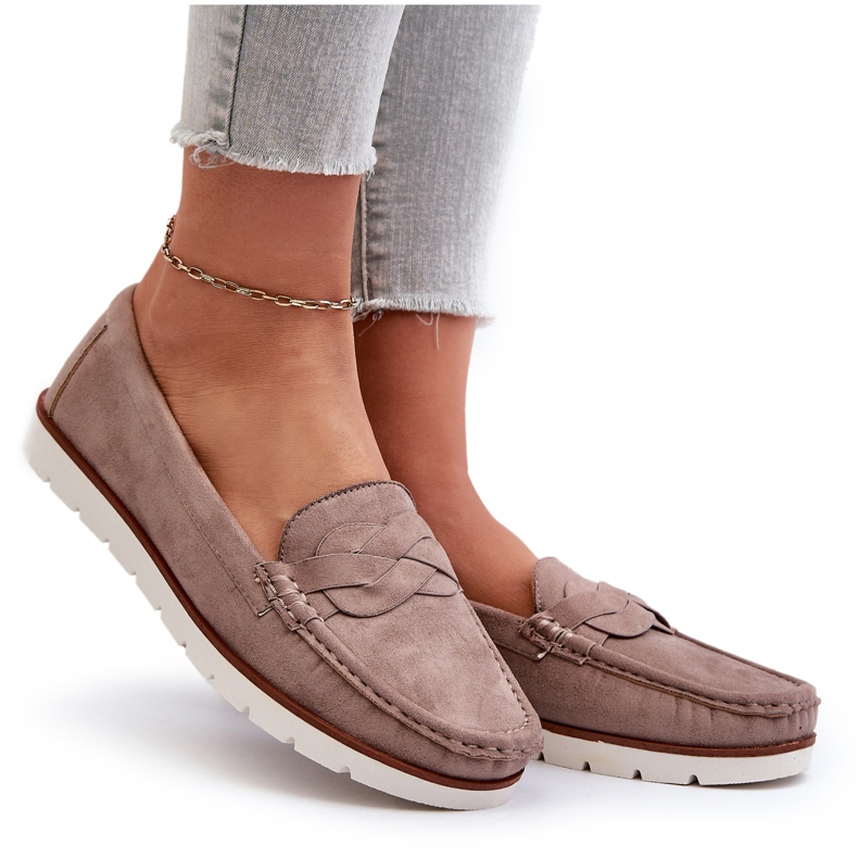 Mocassini da Donna in Eco Camoscio, Nestalia Beige Scuro 9