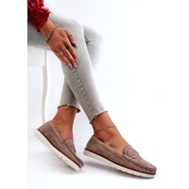 Mocassini da Donna in Eco Camoscio, Nestalia Beige Scuro 8