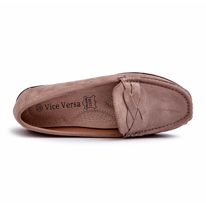 Mocassini da Donna in Eco Camoscio, Nestalia Beige Scuro 6