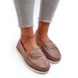 Mocassini da Donna in Eco Camoscio, Nestalia Beige Scuro 5