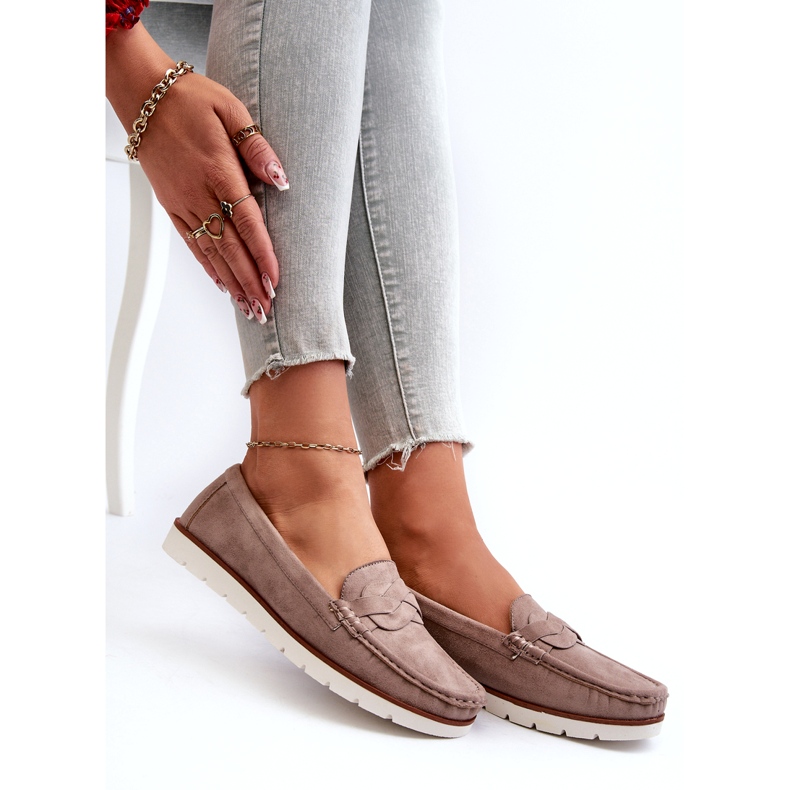 Mocassini da Donna in Eco Camoscio, Nestalia Beige Scuro 1