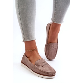 Mocassini da Donna in Eco Camoscio, Nestalia Beige Scuro 4
