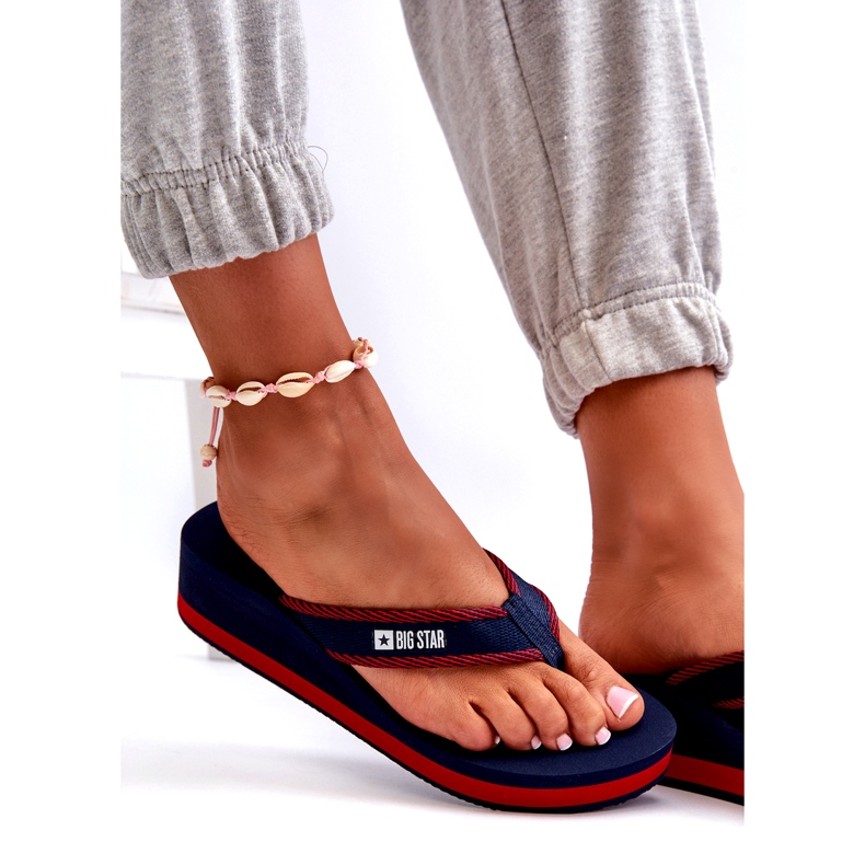 Infradito con zeppa da donna Big Star NN274A725 Blu navy 5