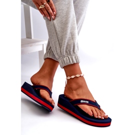Infradito con zeppa da donna Big Star NN274A725 Blu navy 4