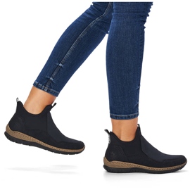 Comodi stivaletti slip-on da donna neri Rieker N3275-00 nero 1
