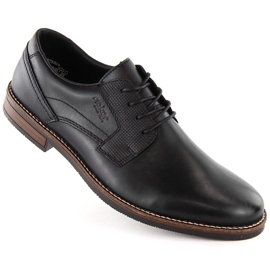 Scarpe comode da uomo nere in pelle Rieker 13523-00 nero 1