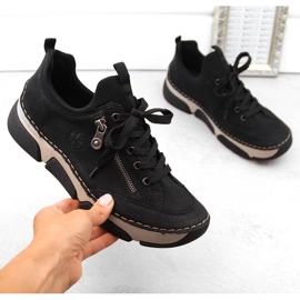 Comode scarpe nere da donna Rieker 45973-00 nero 1