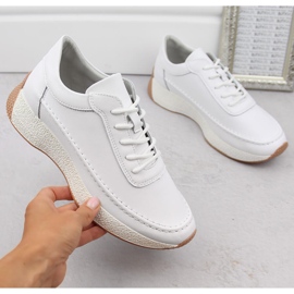Scarpe sportive da donna in pelle bianca Sergio Leone SP013 bianco 1