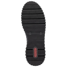 Scarpe con zeppa da donna in vernice nera Rieker N2501-00 nero 1