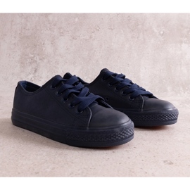 Sneakers da bambino blu navy realizzate in ecopelle Azizan 1