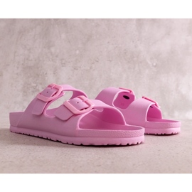 Ciabatte in gomma rosa con fibbie Eugene 1