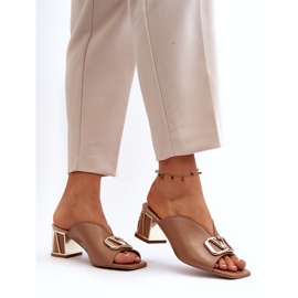 Infradito eleganti da donna con tacco alto Laura Messi 2771 Beige 3
