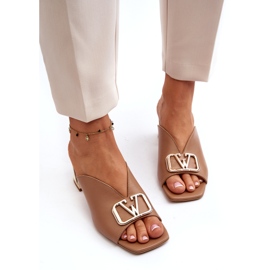 Infradito eleganti da donna con tacco alto Laura Messi 2771 Beige 2