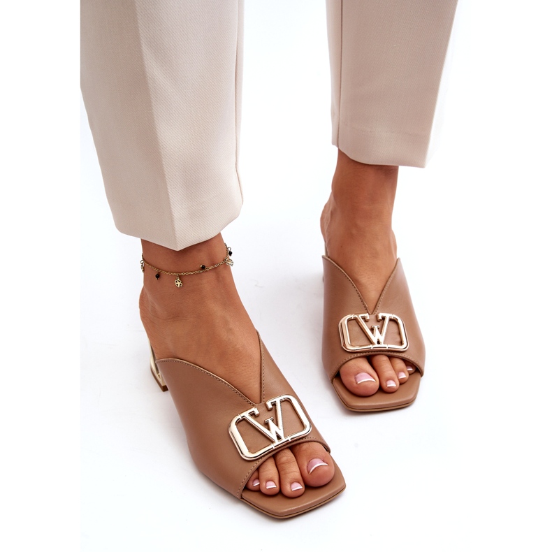 Infradito eleganti da donna con tacco alto Laura Messi 2771 Beige 2