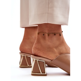 Infradito eleganti da donna con tacco alto Laura Messi 2771 Beige 1