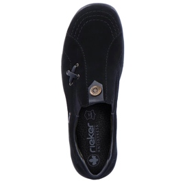 Scarpe in pelle, slip-on nere Rieker L7171-00 nero 1