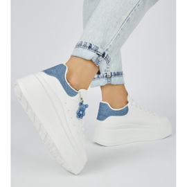 Scarpe da donna con plateau bianche bianca 1