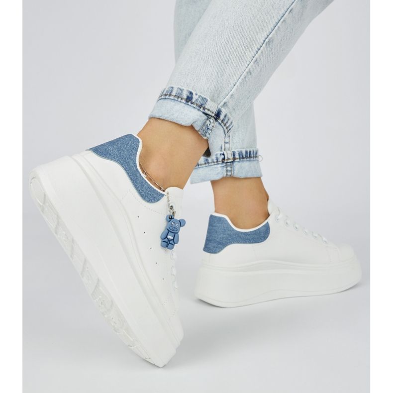 Scarpe da donna con plateau bianche bianco 1