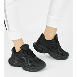 Sneakers nere con suola spessa nero 1