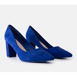 Décolleté in pelle scamosciata blu navy di Laitina 1