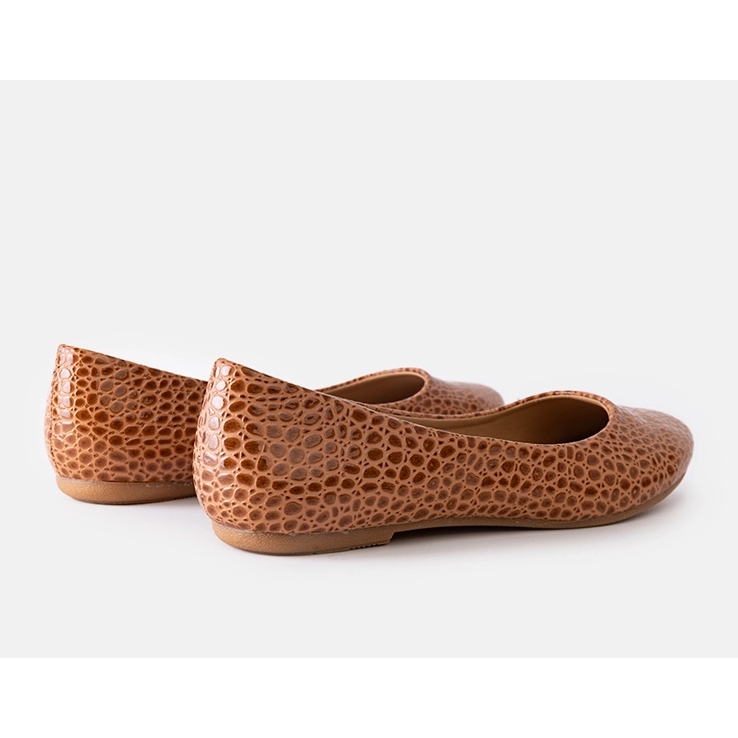 Ballerine marroni con motivo in pelle di serpente di Shaka marrone 1