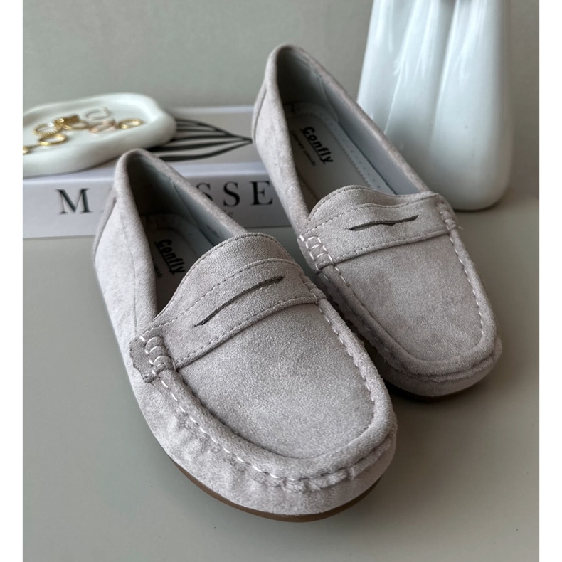 Confly Mocsin in pelle scamosciata femminile grigio lila lenvie 2
