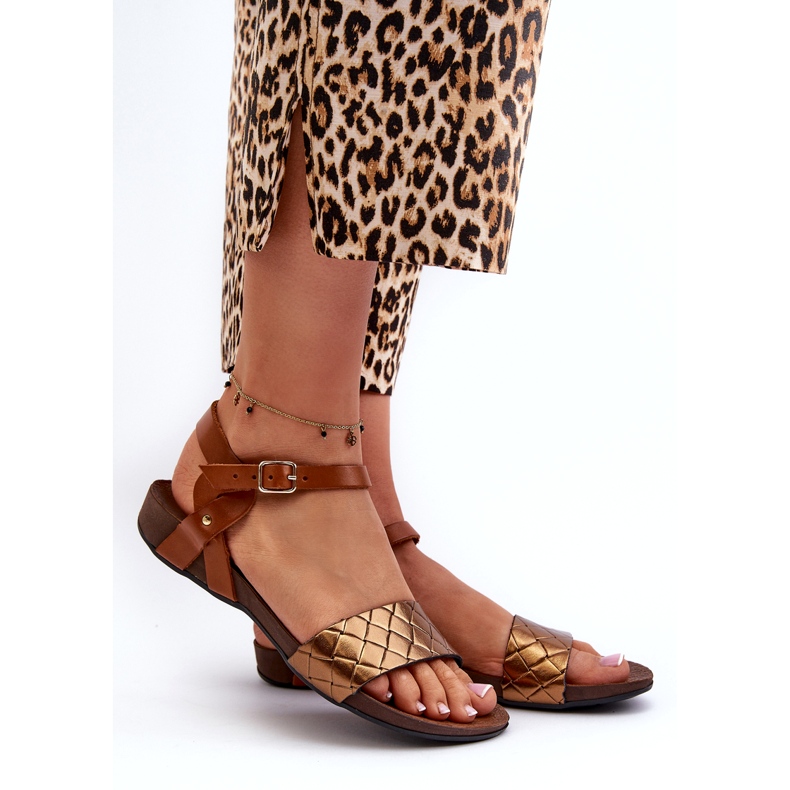 Zazoo 40027 Sandali piatti in pelle da donna, Rame marrone 1