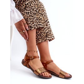 Zazoo 40027 Sandali piatti in pelle da donna, Rame marrone 3