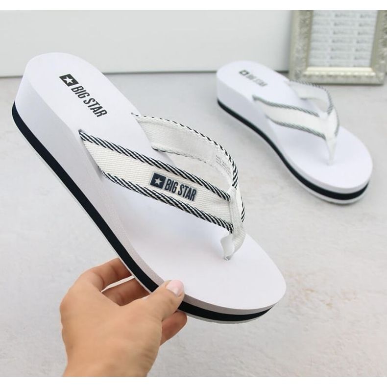Infradito con zeppa Big Star W NN274A726 bianco 1