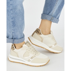 Scarpe sportive beige da donna 2