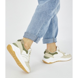 Scarpe sportive da donna multicolori con suola spessa bianco 2