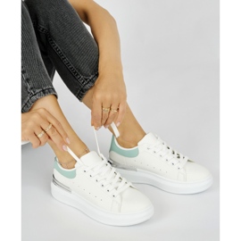 Sneakers da donna bianche con un elemento verde bianca 1