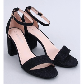 Yanas iridescenti Sandali neri con tacco alto nero 1