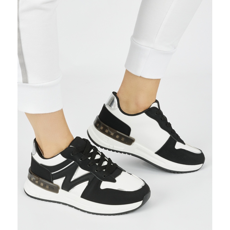 Comode sneakers da donna nere bianco 2