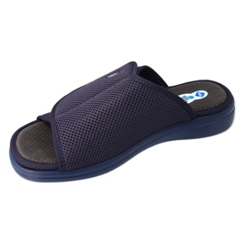 Ciabatte da uomo Dr.ORTO Befado con velcro, pu 078M002, blu navy 1