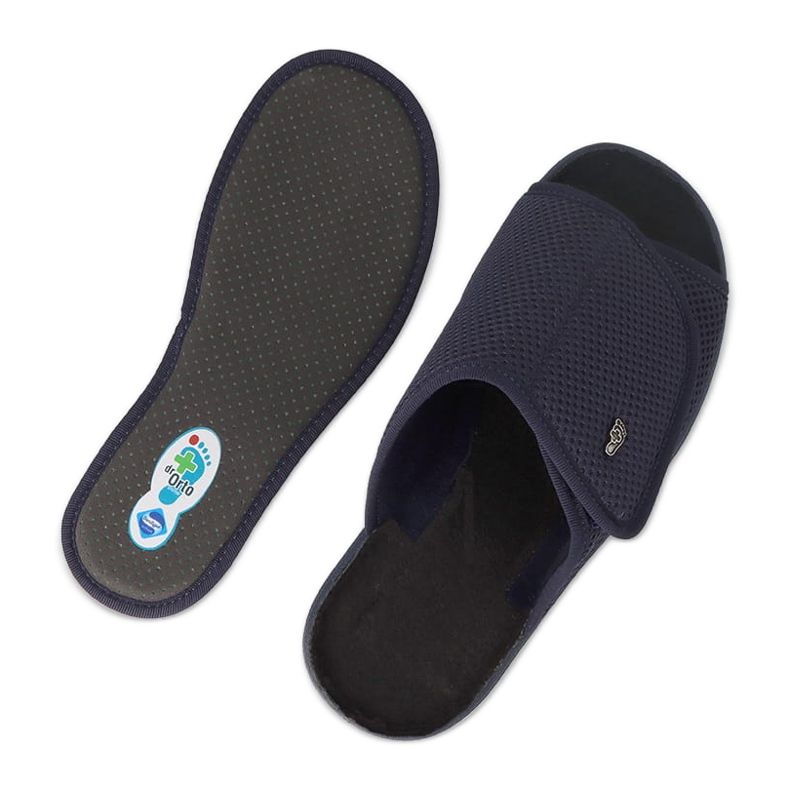 Ciabatte da uomo Dr.ORTO Befado con velcro, pu 078M002, blu navy 3