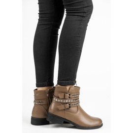Yes Mile Stivali con fibbia decorativa marrone 1