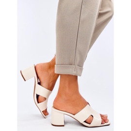 Sabot con tacco Vallon Beige 1
