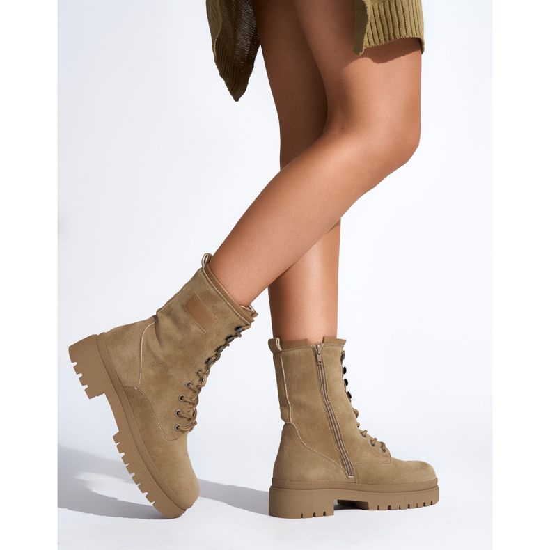 Stivaletti da donna stringati marroni marrone 2