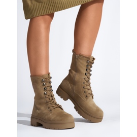 Stivaletti da donna stringati marroni marrone 1