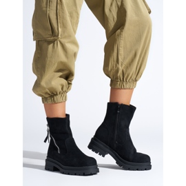 Stivaletti da donna neri con cerniera decorativa nero 1