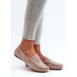 Mocassini da Donna in Eco Camoscio, Rerteria Beige Chiaro 1