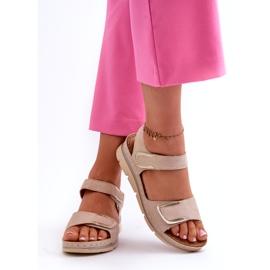 Evento Sandali da Donna con Velcro, Beige 3